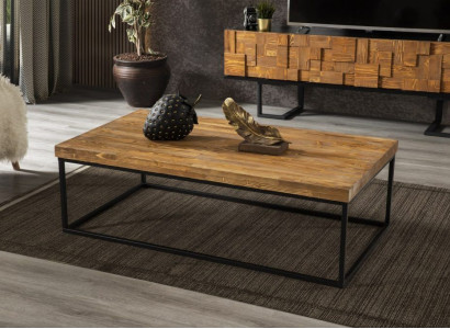 Loft Couchtisch Design Möbel Tisch 120x80 Wohnzimmer Holztisch Couchtische